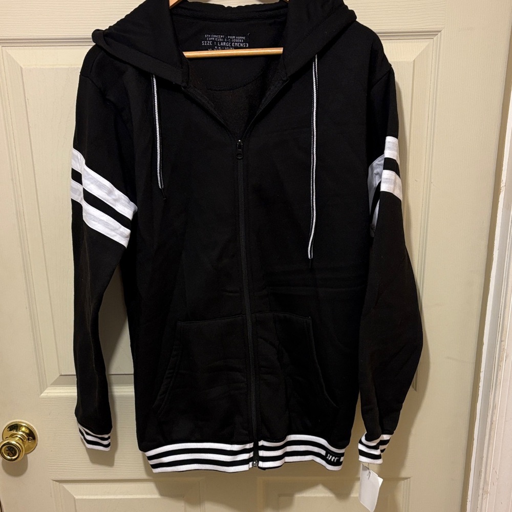 Black and White Men's Hoodie Jacket